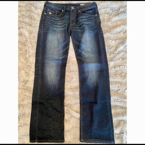 Mens Size W33 L32 David Bitton Buffalo Slim Straight Stretch Jeans in Indigo
